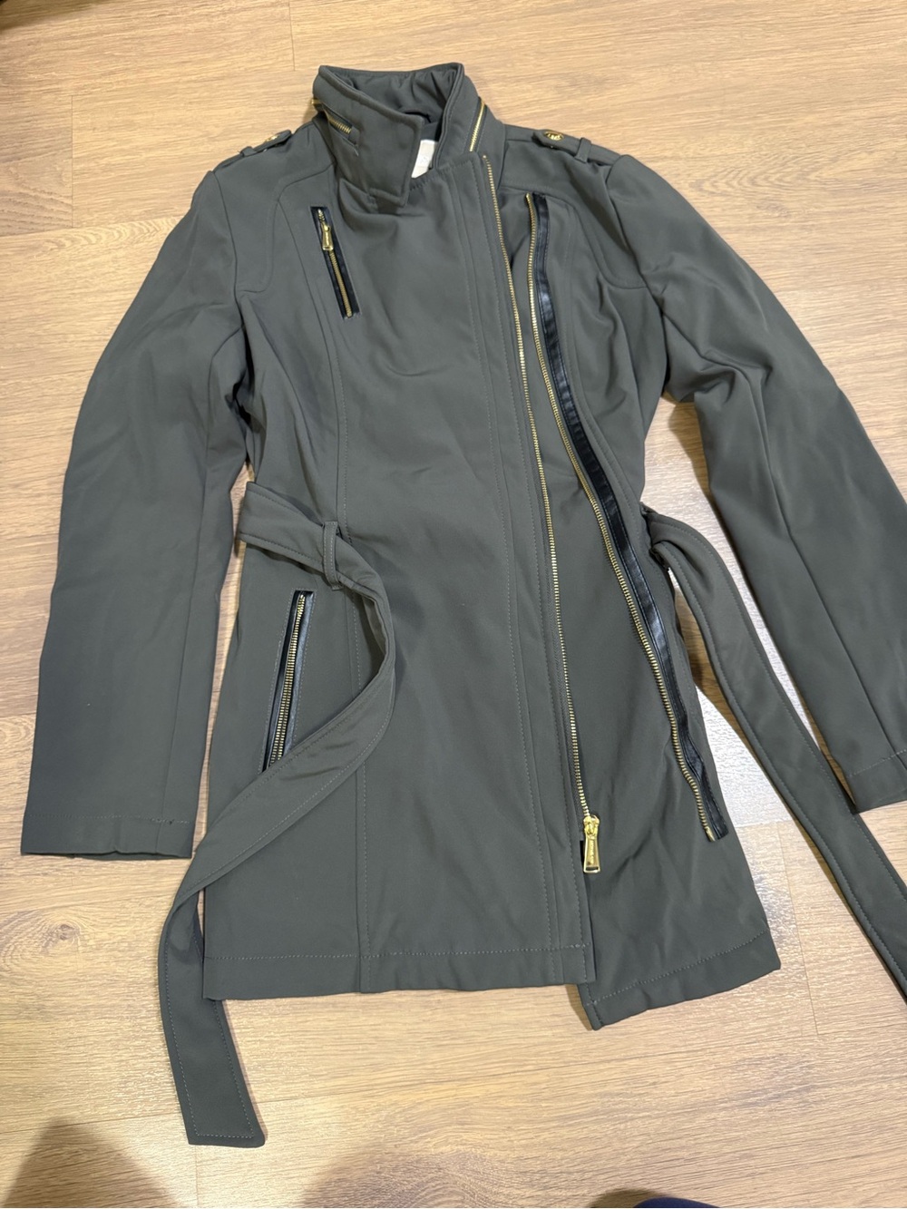 MICHAEL Michael Kors Soft Shell Asymmetrical Trench Coat